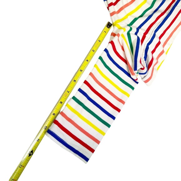 Modcloth Rainbow Top Fervour Cafe Parfait Stripe Off Shoulder Knit Medium Small - Picture 8 of 10